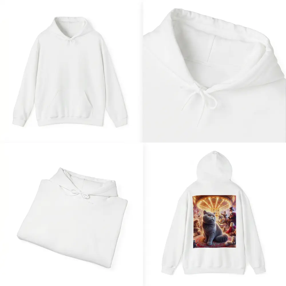 British Shorthair Cat Magical Carnival Scene – Hoodies