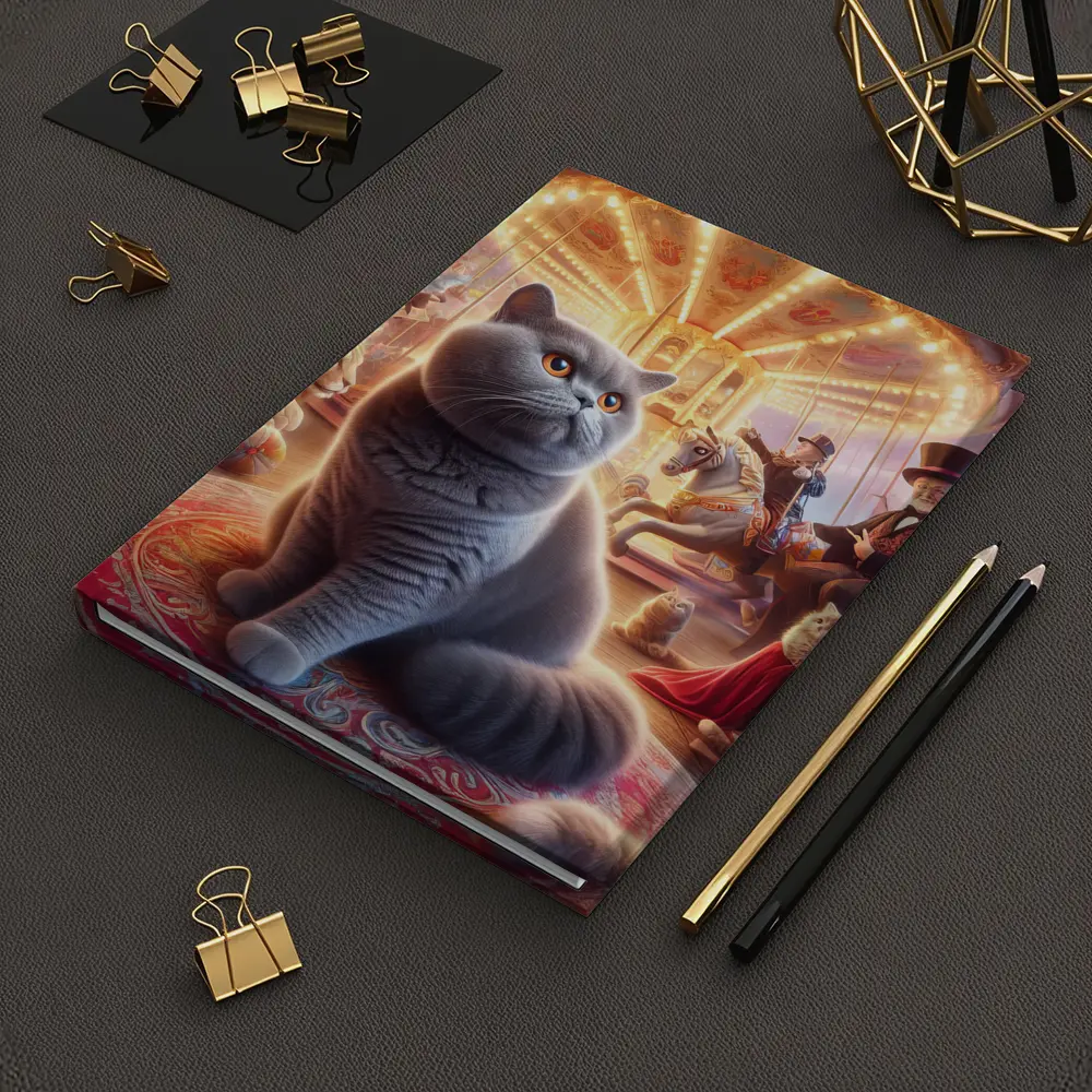 British Shorthair Cat Magical Carnival Scene – Notebooks
