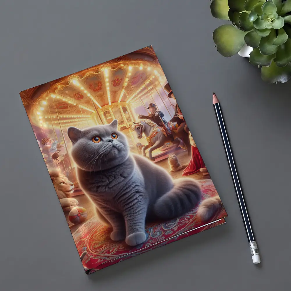 British Shorthair Cat Magical Carnival Scene – Notebooks
