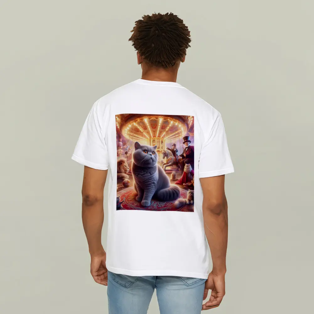 British Shorthair Cat Magical Carnival Scene – T-Shirts