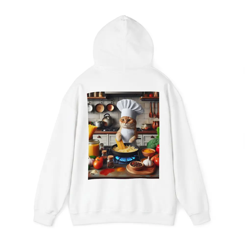 Orange Cat Chef Cooking Pasta Kitchen – Hoodies