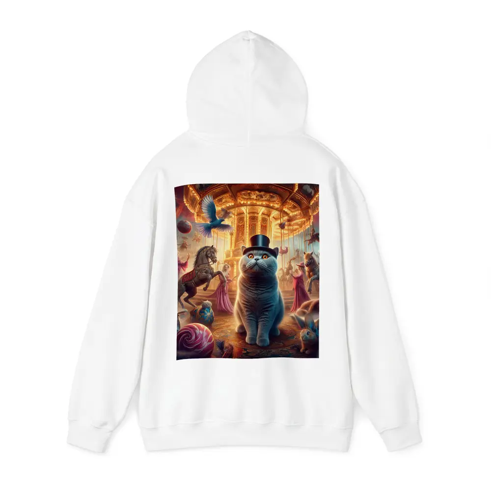 British Shorthair Cat Carousel Fantasy Scene – Hoodies