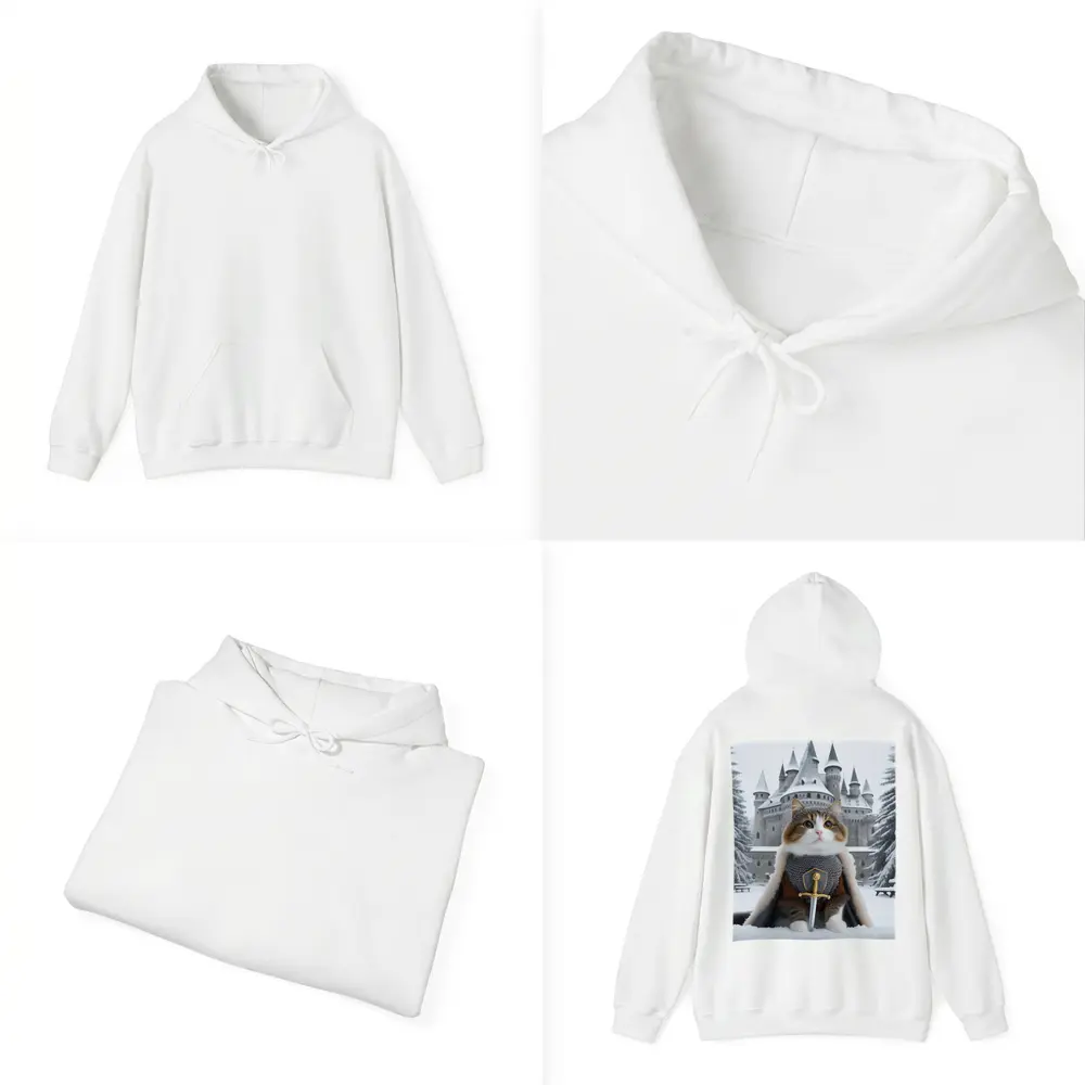 Knight Cat in Armor Winter Castle – Hoodies