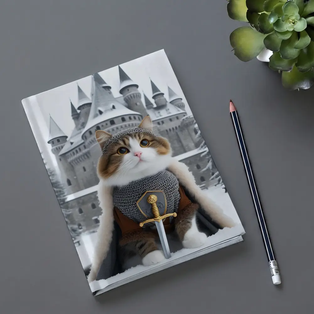 Knight Cat in Armor Winter Castle – Notebooks