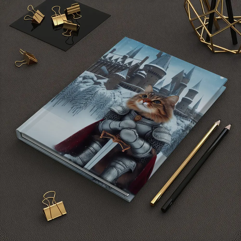 Knight Cat in Armor Winter Castle – Notebooks