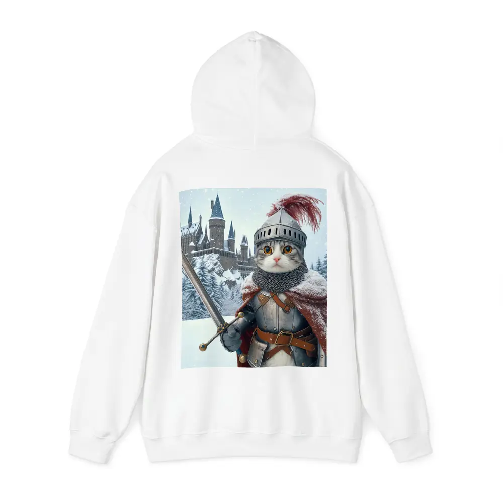 Knight Cat In Armor Winter Castle – Hoodies