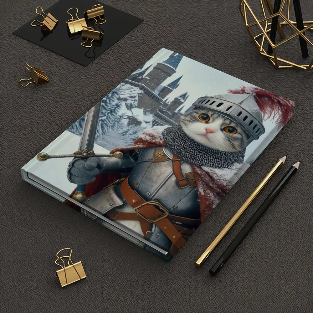 Knight Cat In Armor Winter Castle – Notebooks