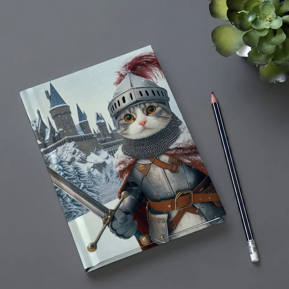 Knight Cat In Armor Winter Castle – Notebooks