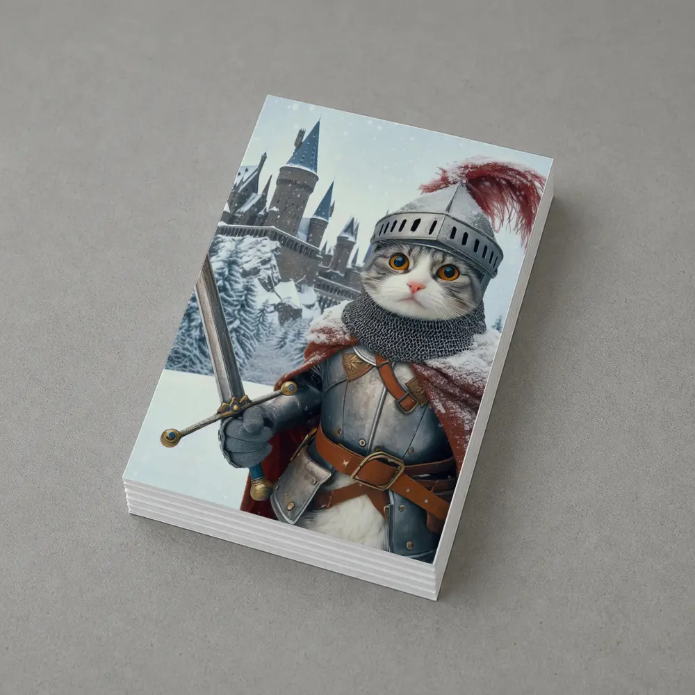 Knight Cat In Armor Winter Castle – Postcards