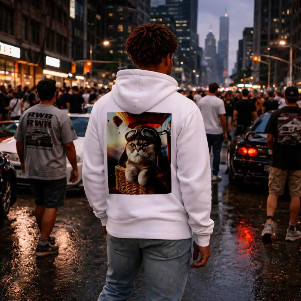 Scottish Fold Cat Aviator Hot Air Balloon – Hoodies
