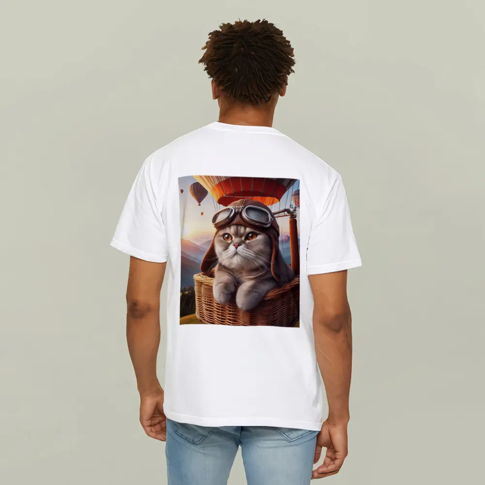 Scottish Fold Cat Aviator Hot Air Balloon – T-Shirts