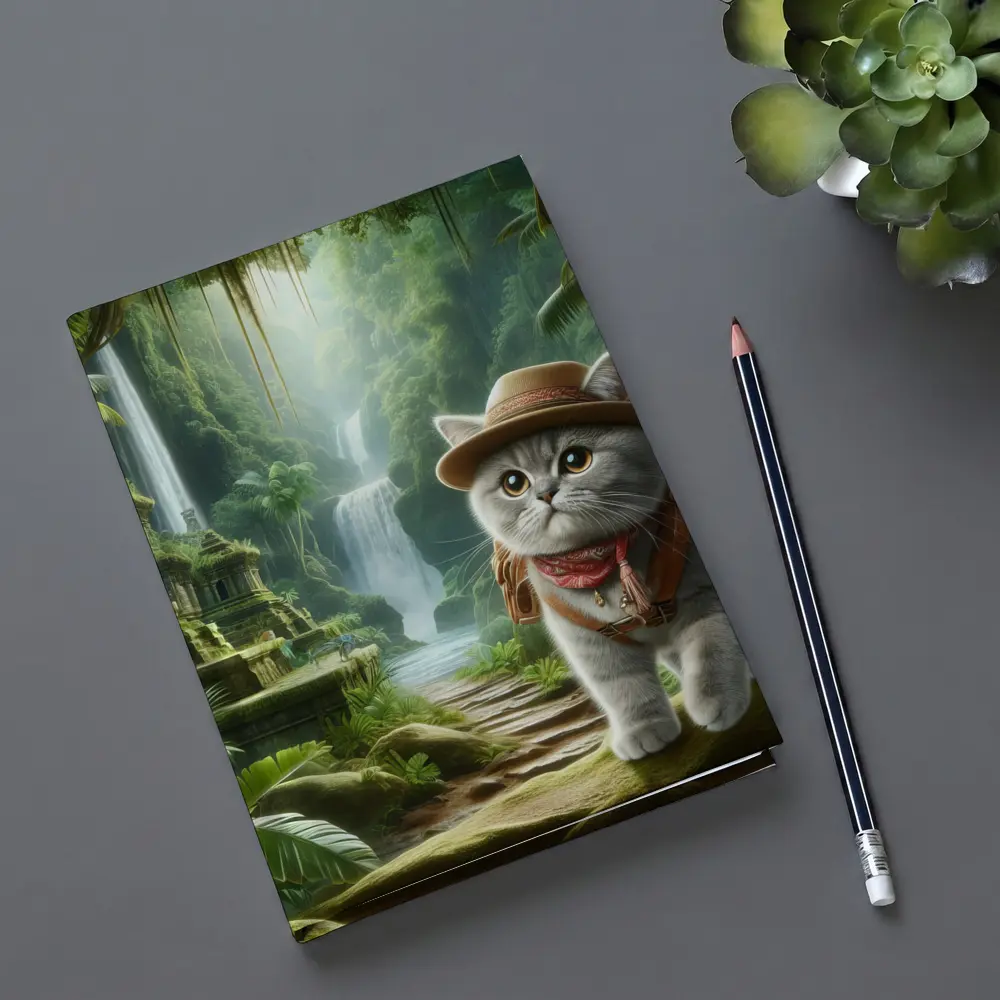 Gray Cat Explorer Jungle Waterfall Adventure – Notebooks