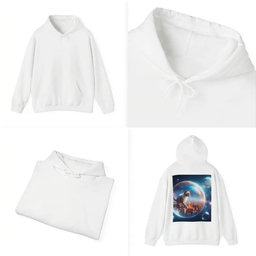 Siamese Cat Floating City Space Bubble – Hoodies