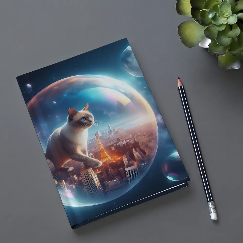 Siamese Cat Floating City Space Bubble – Notebooks