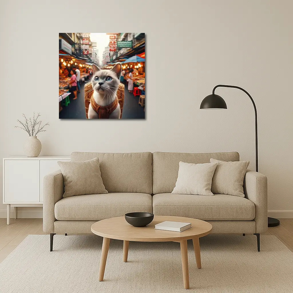 Siamese Cat at Bangkok Thailand Street Market – Wall Art