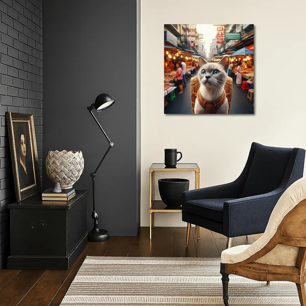 Siamese Cat at Bangkok Thailand Street Market – Wall Art