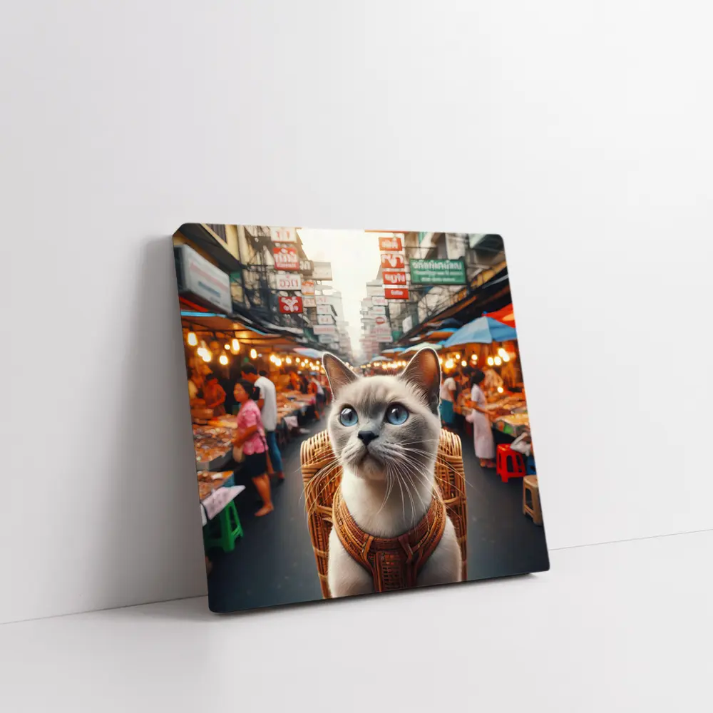 Siamese Cat at Bangkok Thailand Street Market – Wall Art