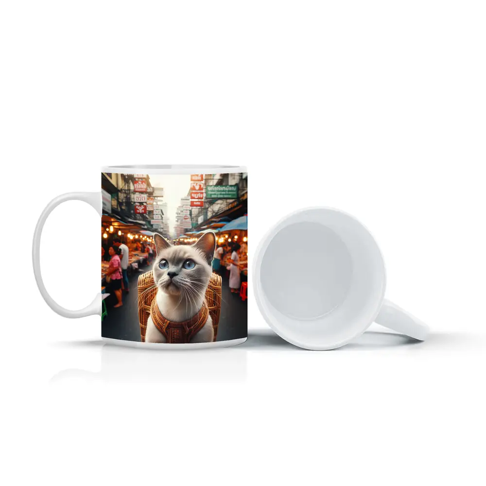 Siamese Cat at Bangkok Thailand Street Market – Mugs