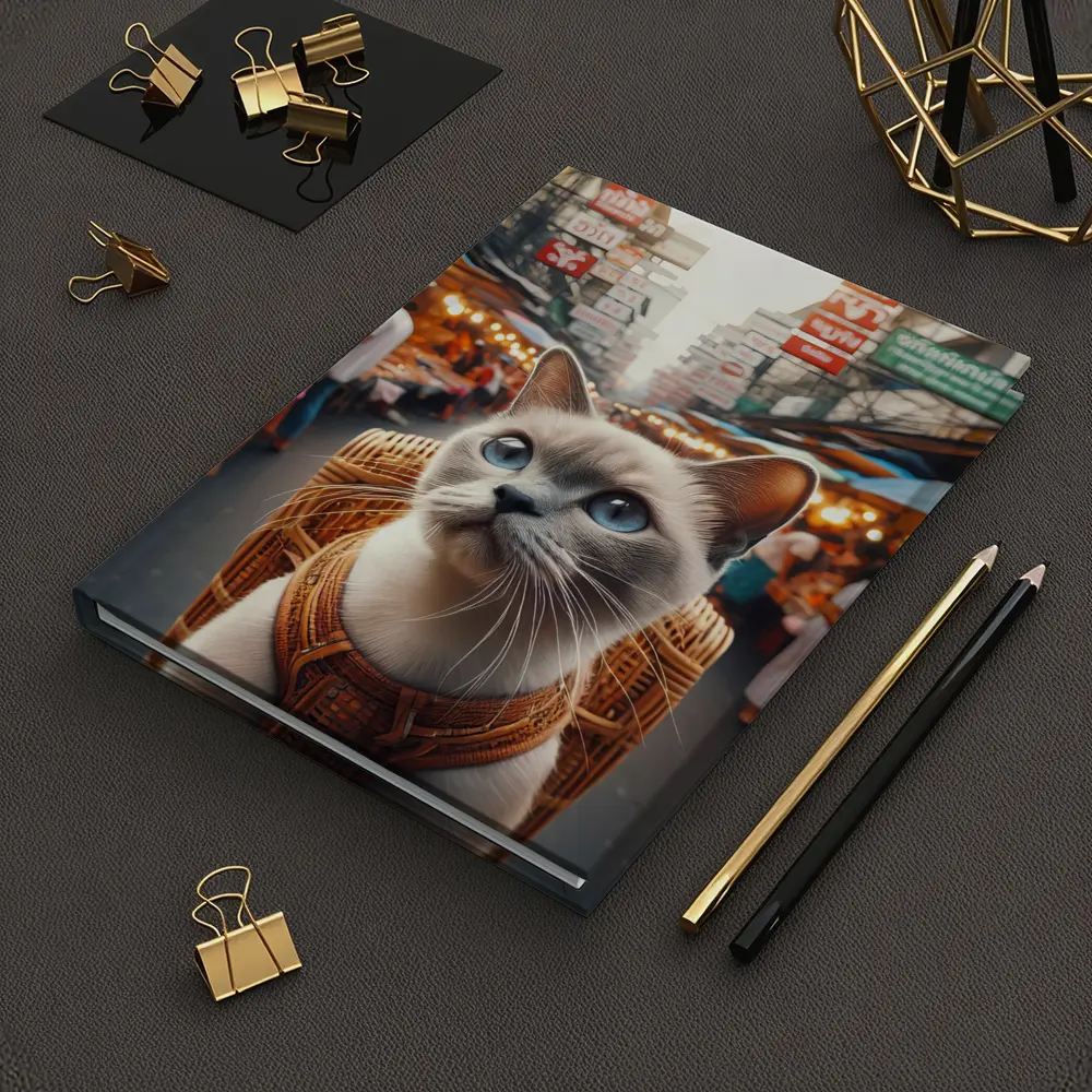 Siamese Cat at Bangkok Thailand Street Market – Notebooks