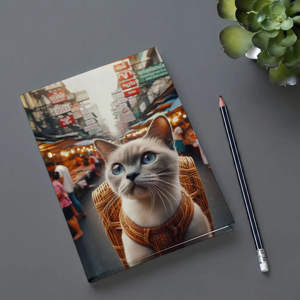 Siamese Cat at Bangkok Thailand Street Market – Notebooks