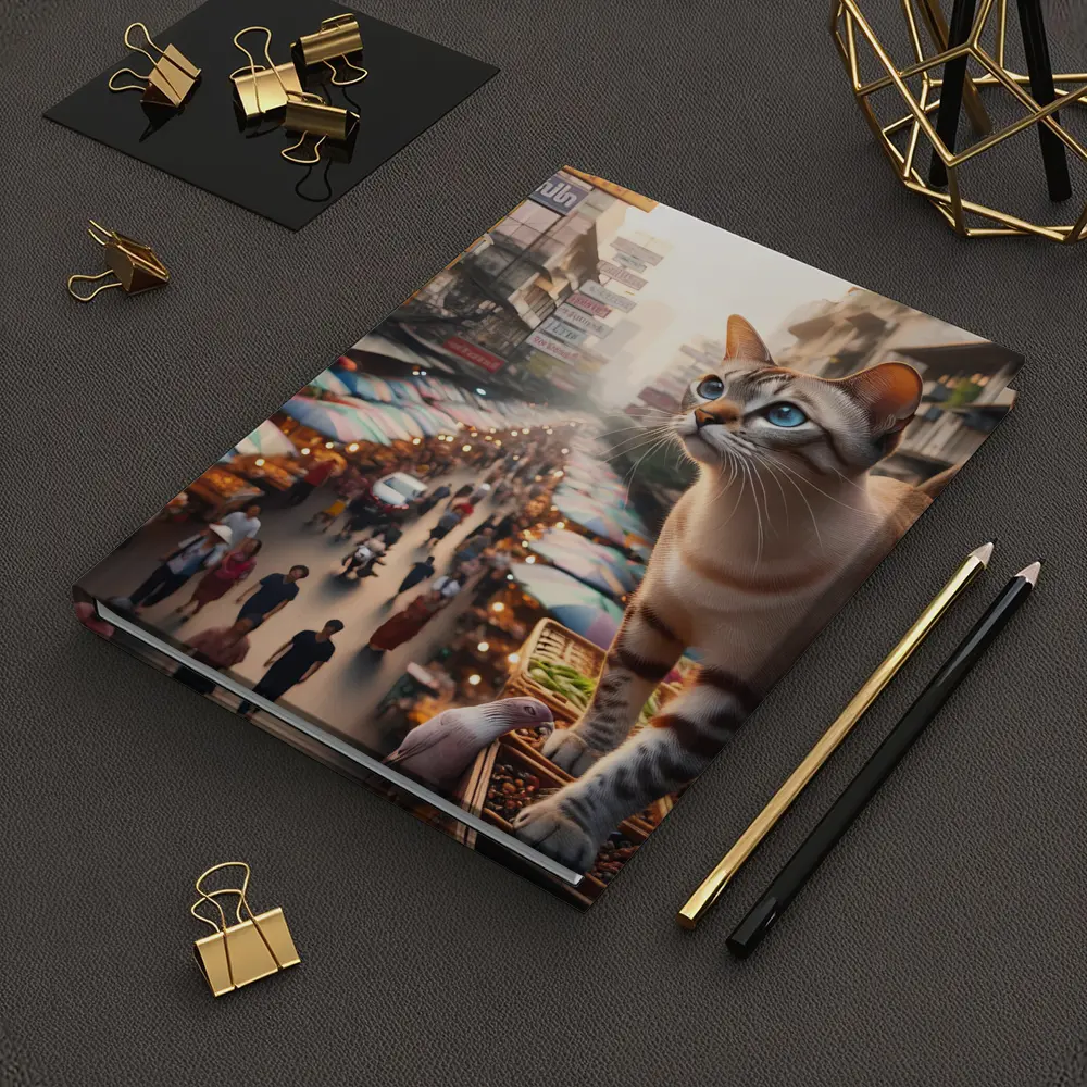 Tonkinese Cat Over Bangkok Thailand Street Market – Notebooks