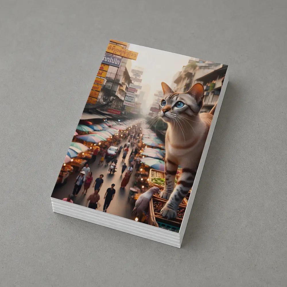 Tonkinese Cat Over Bangkok Thailand Street Market – Postcards