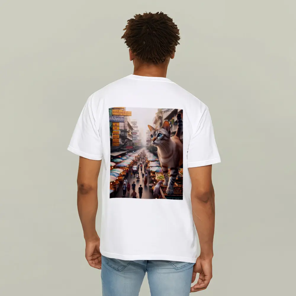 Tonkinese Cat Over Bangkok Thailand Street Market – T-Shirts