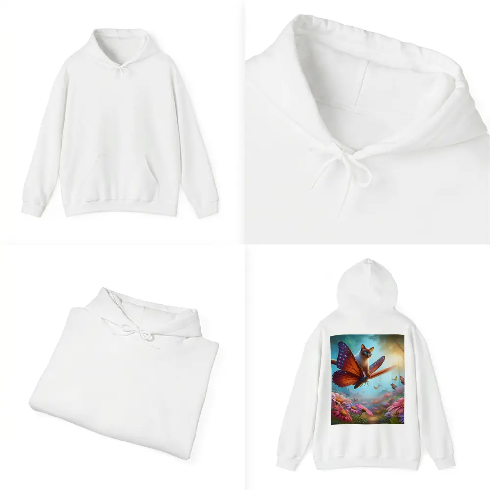 Siamese Cat Butterfly Wings Fantasy Flower Forest – Hoodies