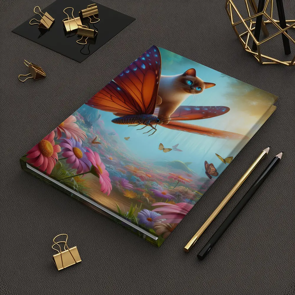 Siamese Cat Butterfly Wings Fantasy Flower Forest – Notebooks