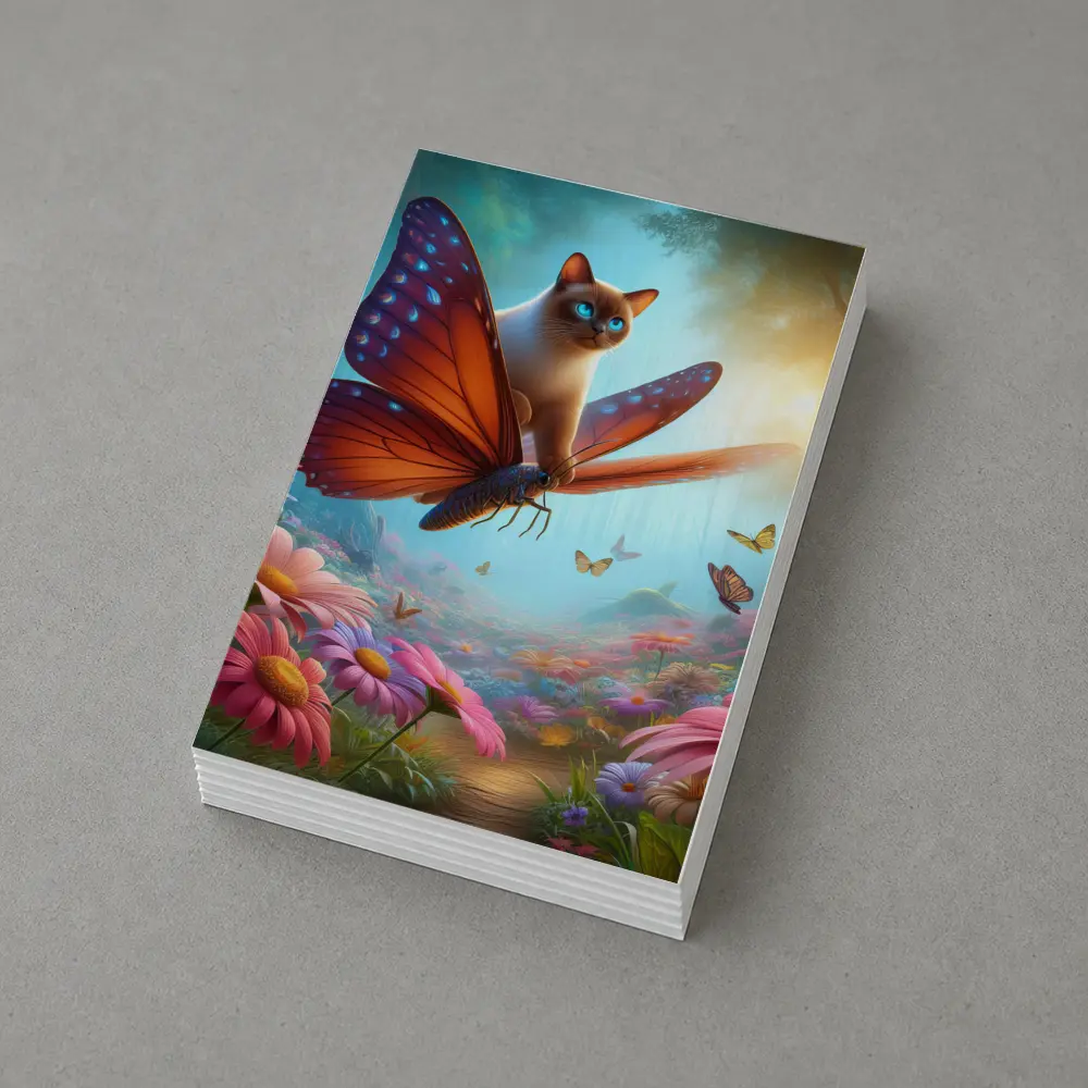 Siamese Cat Butterfly Wings Fantasy Flower Forest – Postcards