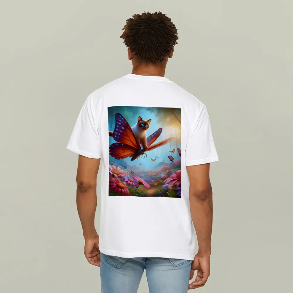 Siamese Cat Butterfly Wings Fantasy Flower Forest – T-Shirts