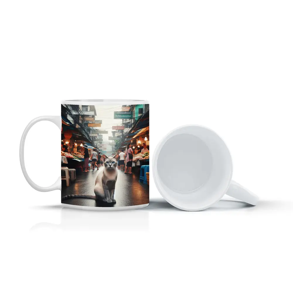 Siamese Cat Bangkok Thailand Street Market – Mugs