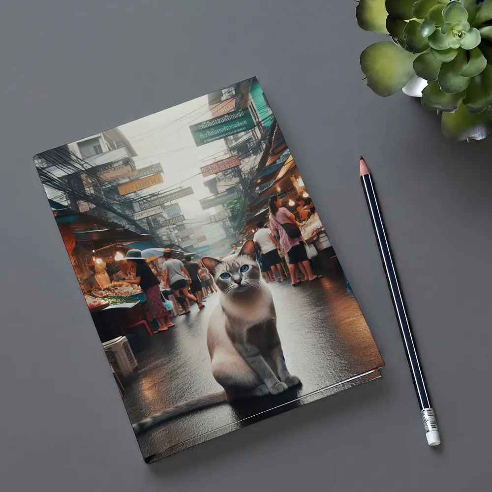 Siamese Cat Bangkok Thailand Street Market – Notebooks