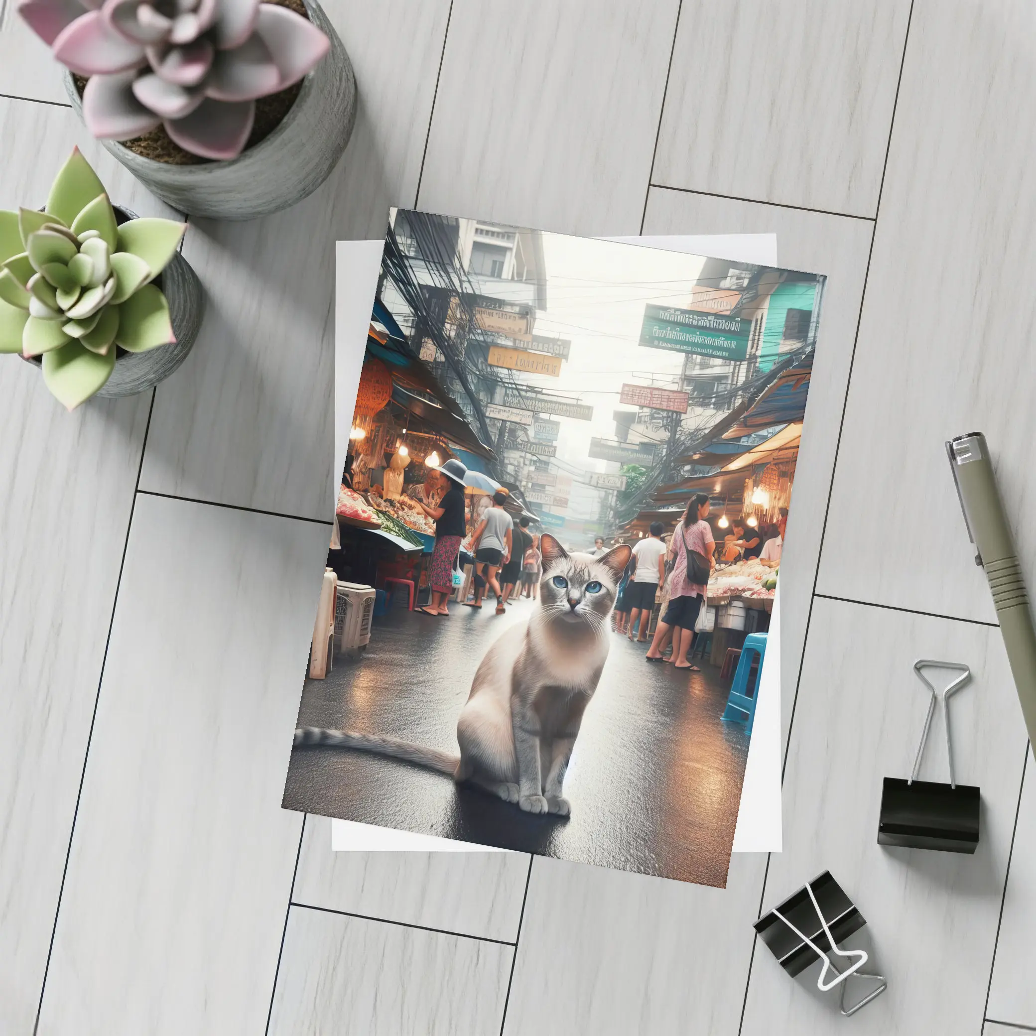 Siamese Cat Bangkok Thailand Street Market – Postcards