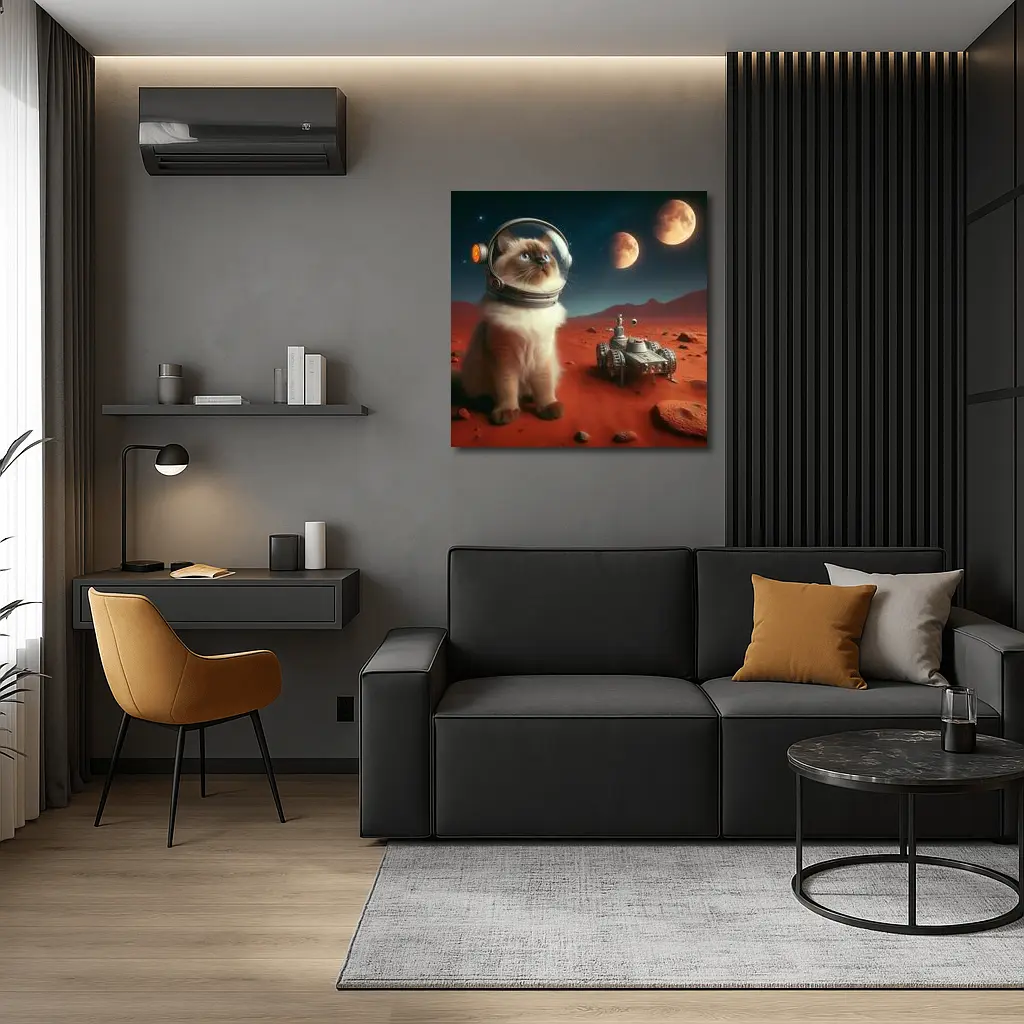 Birman Cat Astronaut on Mars Red Planet – Wall Art