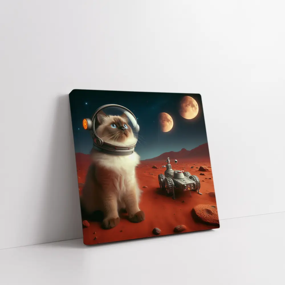 Birman Cat Astronaut on Mars Red Planet – Wall Art