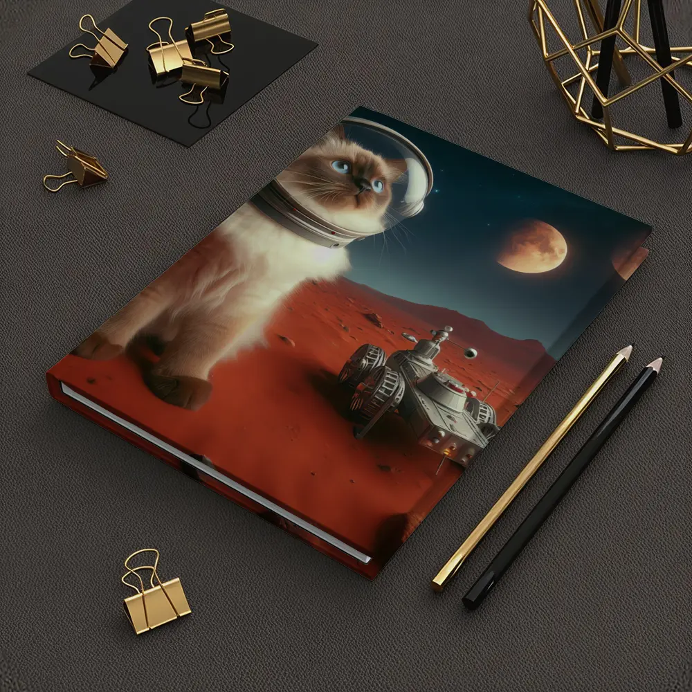 Birman Cat Astronaut on Mars Red Planet – Notebooks