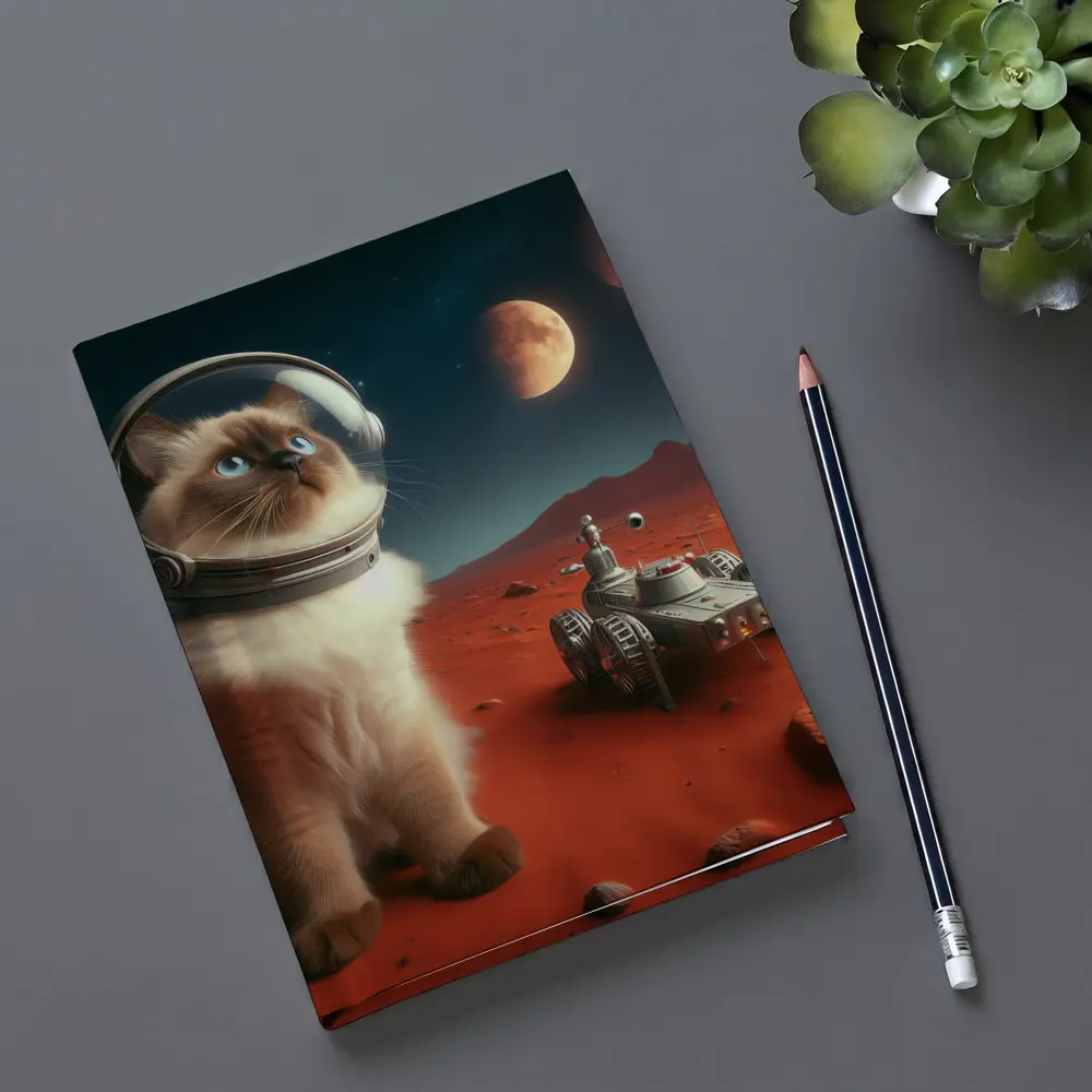 Birman Cat Astronaut on Mars Red Planet – Notebooks
