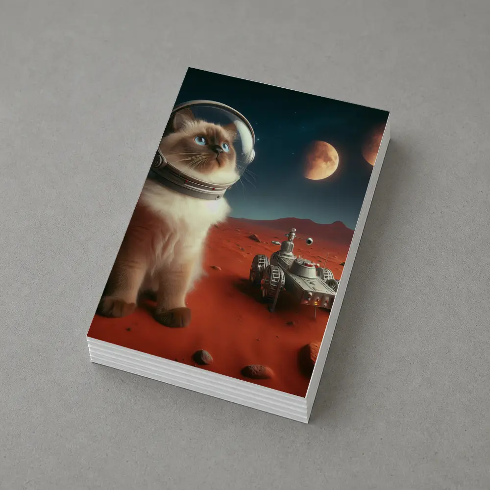 Birman Cat Astronaut on Mars Red Planet – Postcards