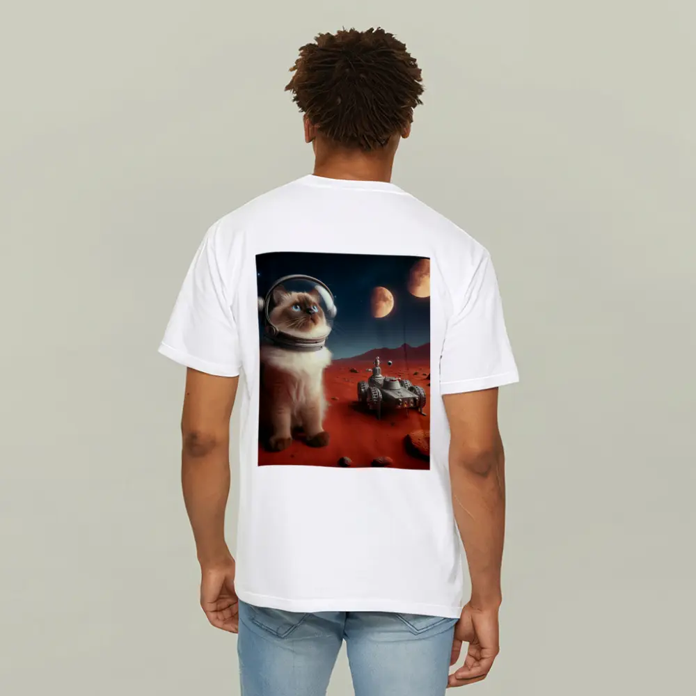 Birman Cat Astronaut on Mars Red Planet – T-Shirts