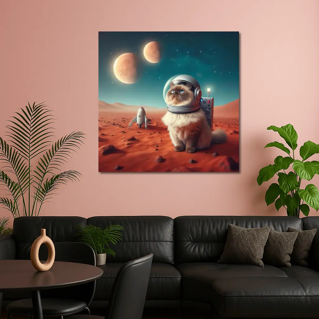 Himalayan Cat Astronaut Red Planet Space – Wall Art