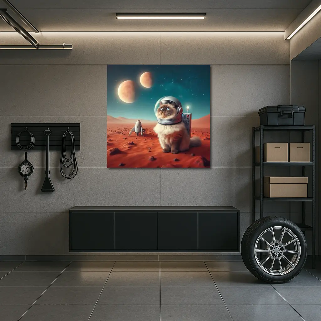 Himalayan Cat Astronaut Red Planet Space – Wall Art