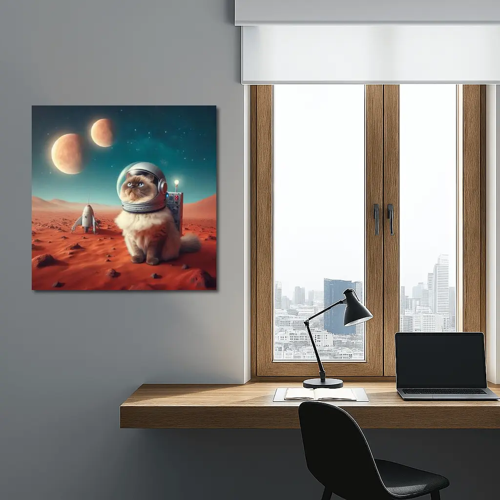 Himalayan Cat Astronaut Red Planet Space – Wall Art