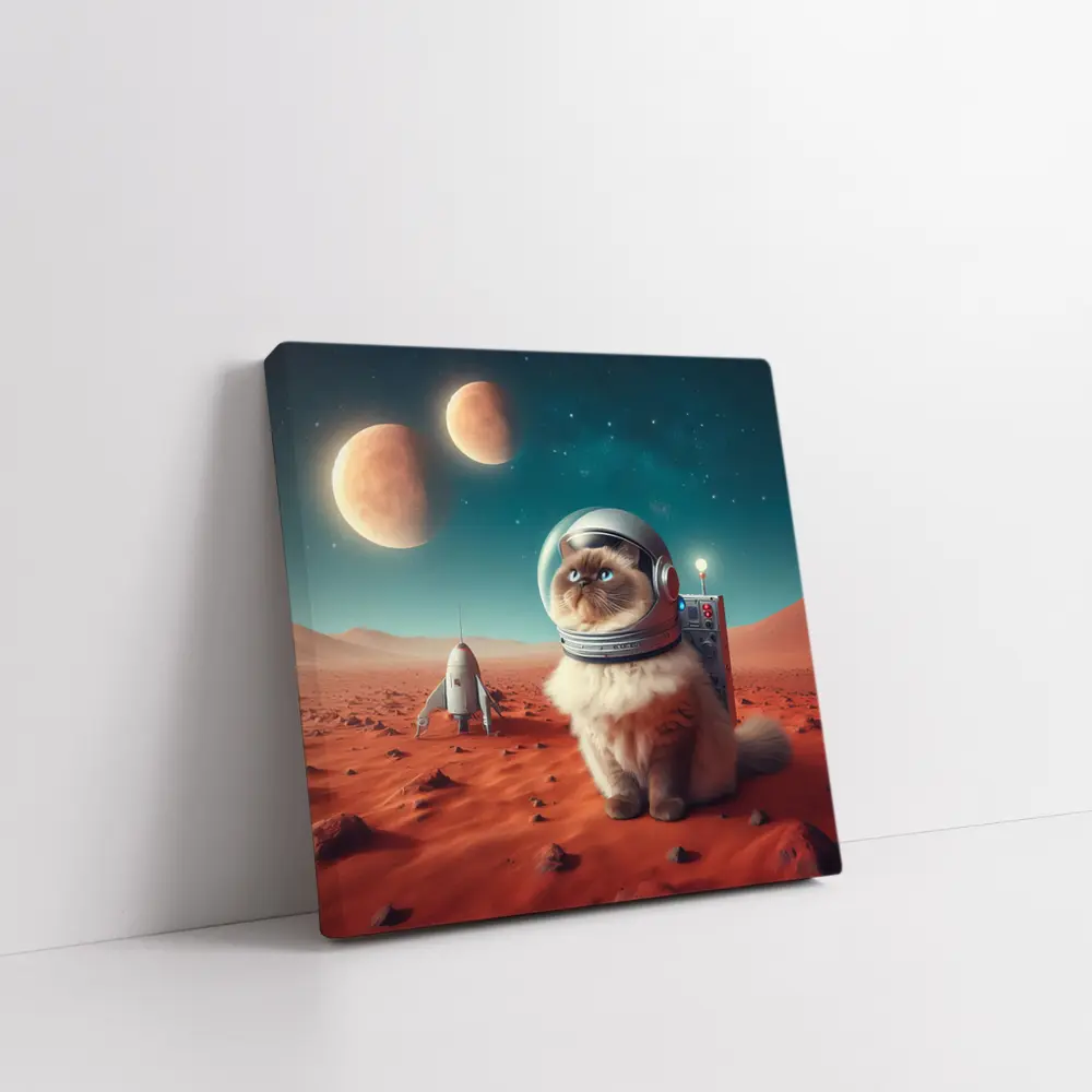 Himalayan Cat Astronaut Red Planet Space – Wall Art