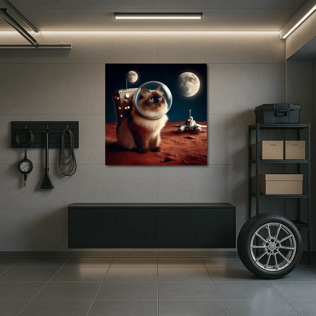 Himalayan Cat Astronaut Space Moon Surface – Wall Art