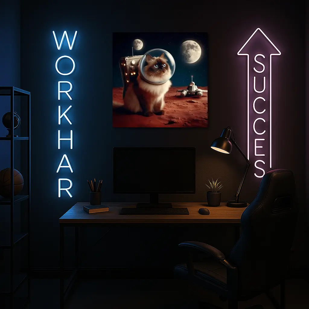 Himalayan Cat Astronaut Space Moon Surface – Wall Art