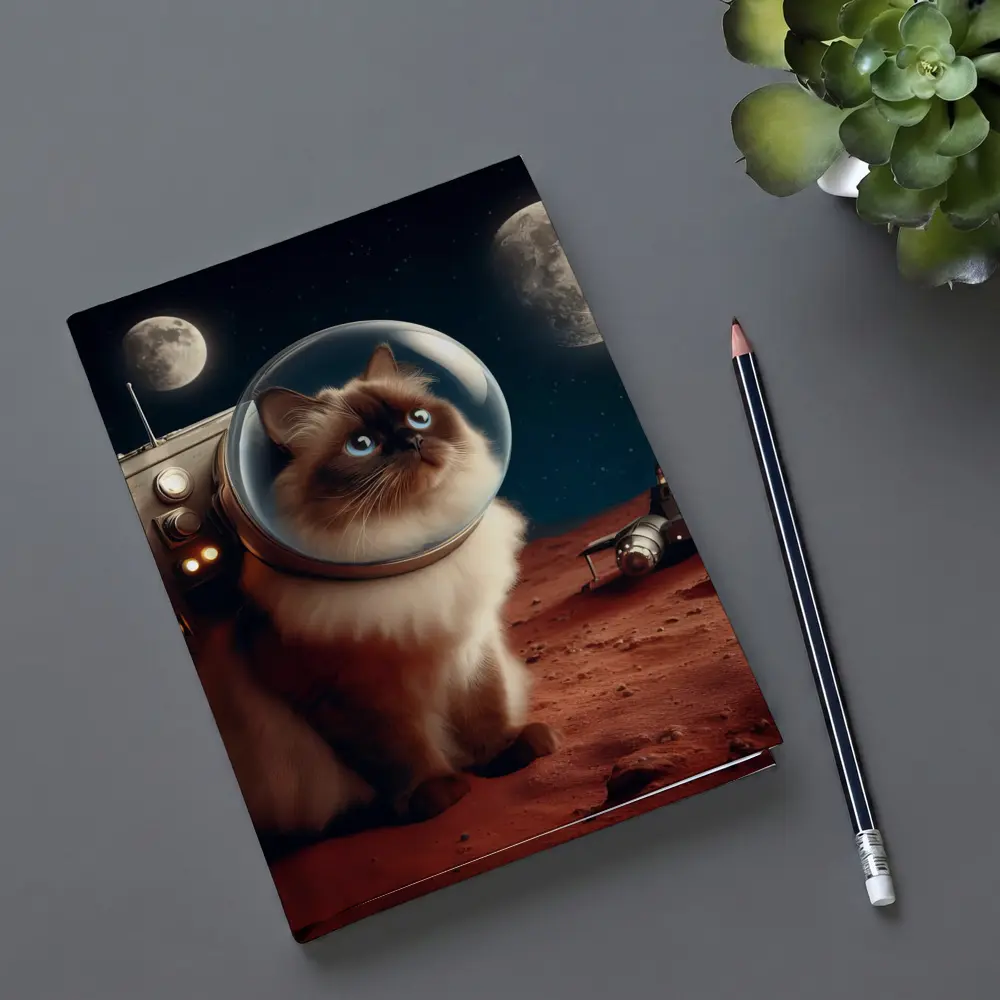 Himalayan Cat Astronaut Space Moon Surface – Notebooks