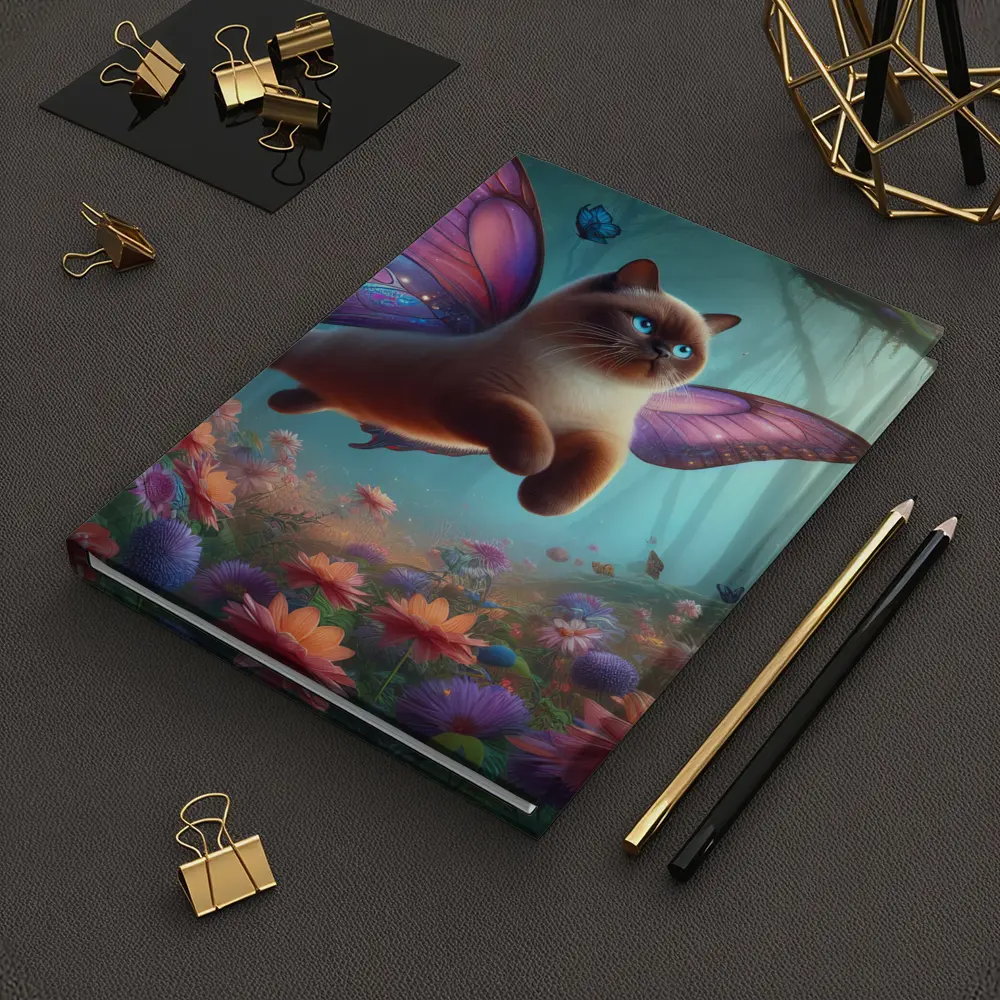 Siamese Cat Butterfly Wings Fantasy Forest – Notebooks
