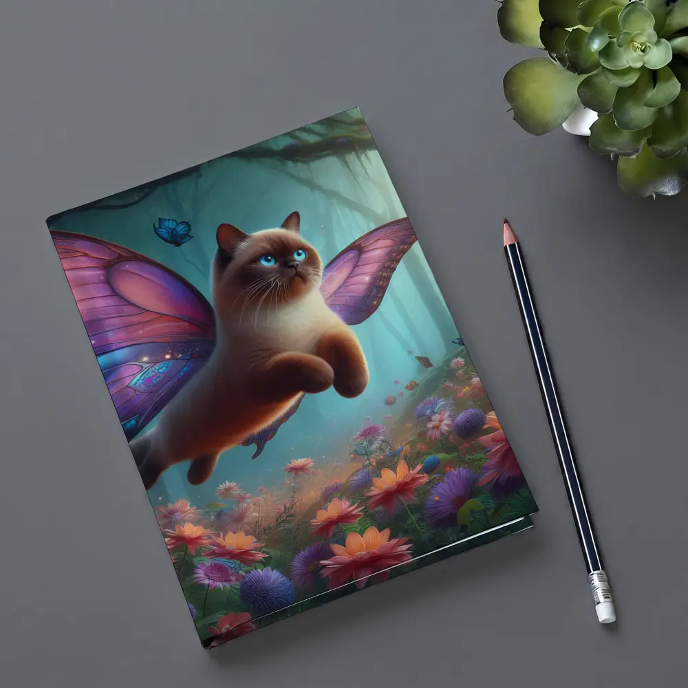 Siamese Cat Butterfly Wings Fantasy Forest – Notebooks