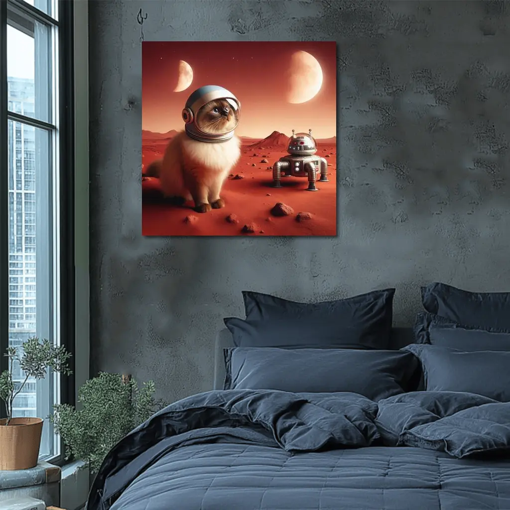 Himalayan Cat Astronaut on Mars Planet – Wall Art